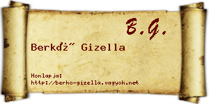 Berkó Gizella névjegykártya