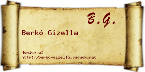 Berkó Gizella névjegykártya
